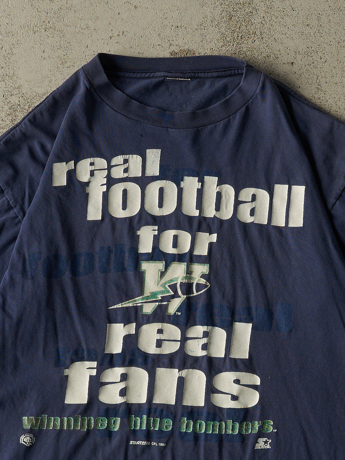 Vintage 95' Navy Blue Winnipeg Blue Bombers Single Stitch Tee (M/L)