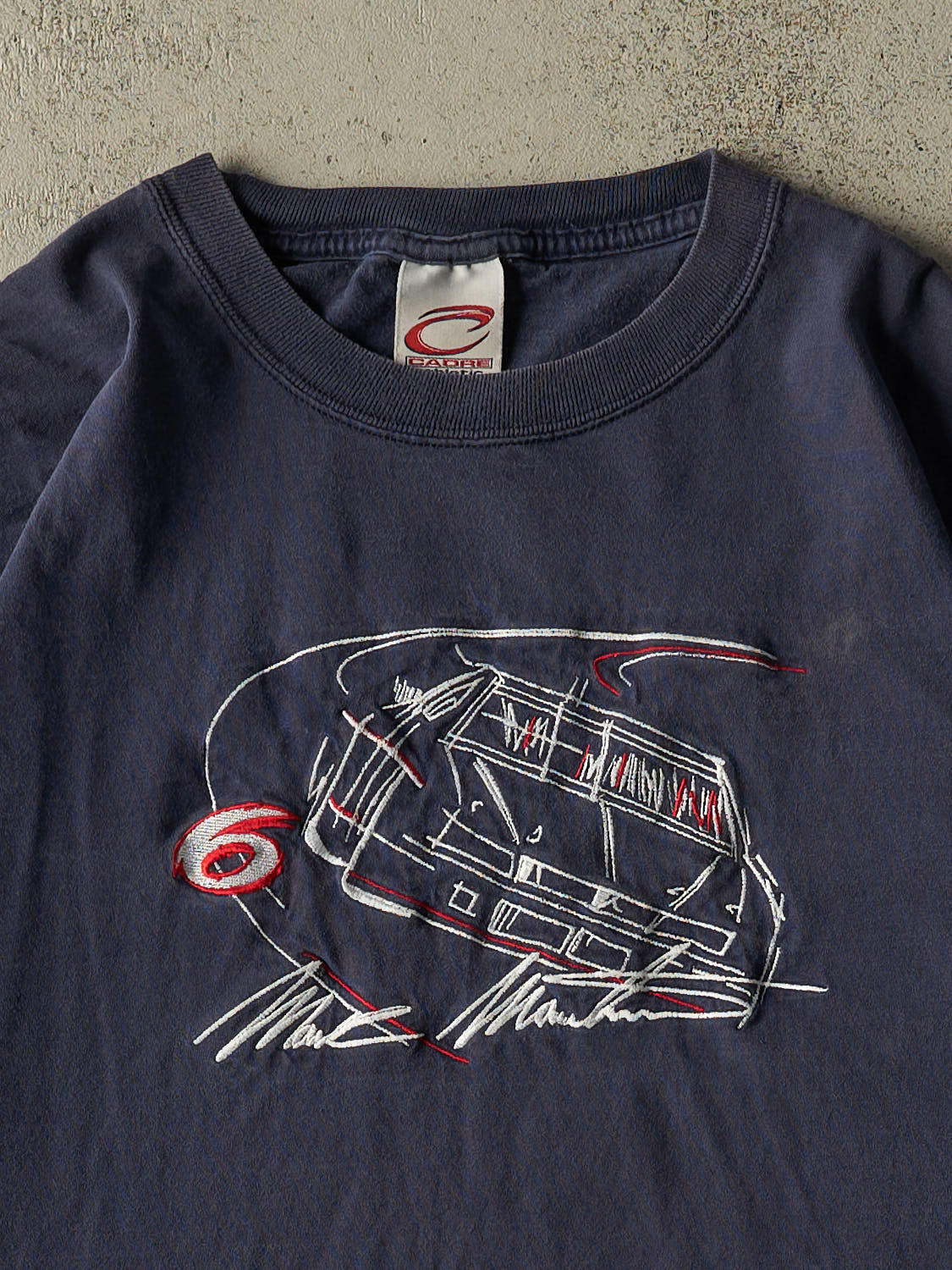 Vintage 90s Navy Blue Mark Martin Embroidered Racing Tee (XL/XXL)
