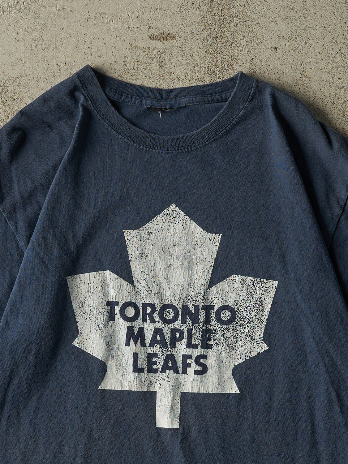 Vintage Y2K Navy Blue Toronto Maple Leafs #21 Salming Tee (L)