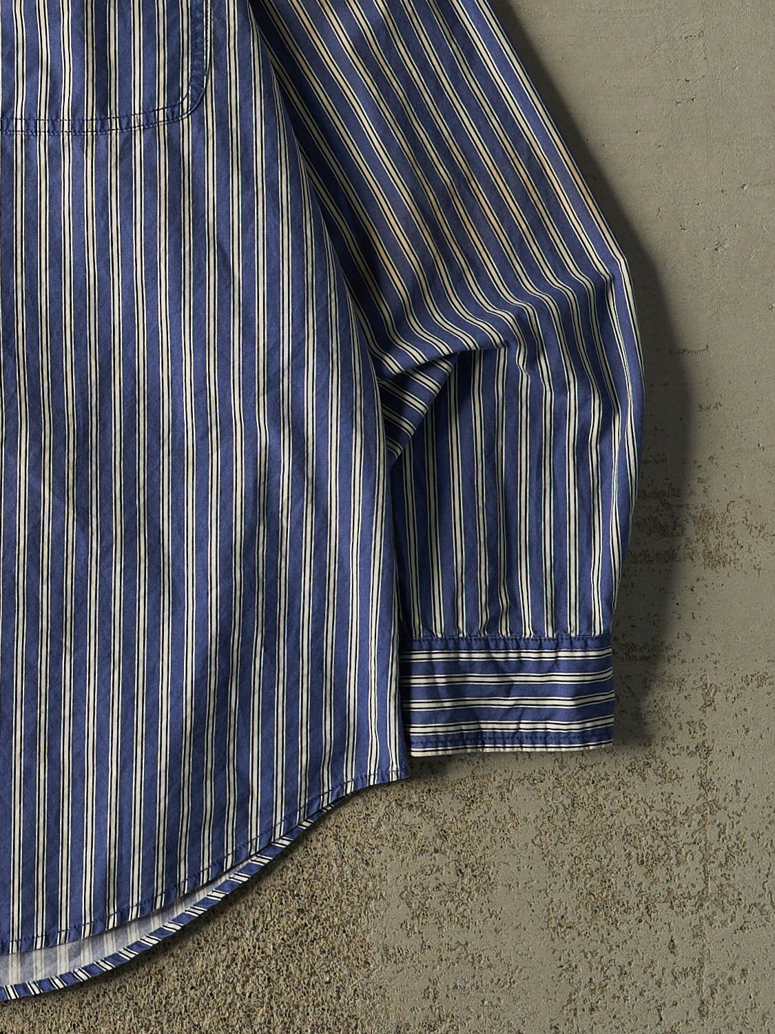 Vintage 90s Blue Tommy Hilfiger Striped Button Up Long Sleeve (XL)