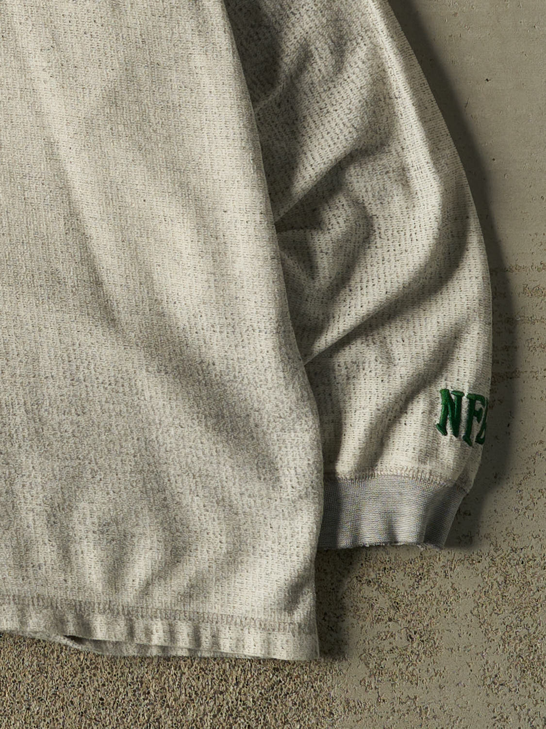 Vintage 90s Heather Grey Green Bay Packers Embroidered Quarter Button Long Sleeve (XL/XXL)