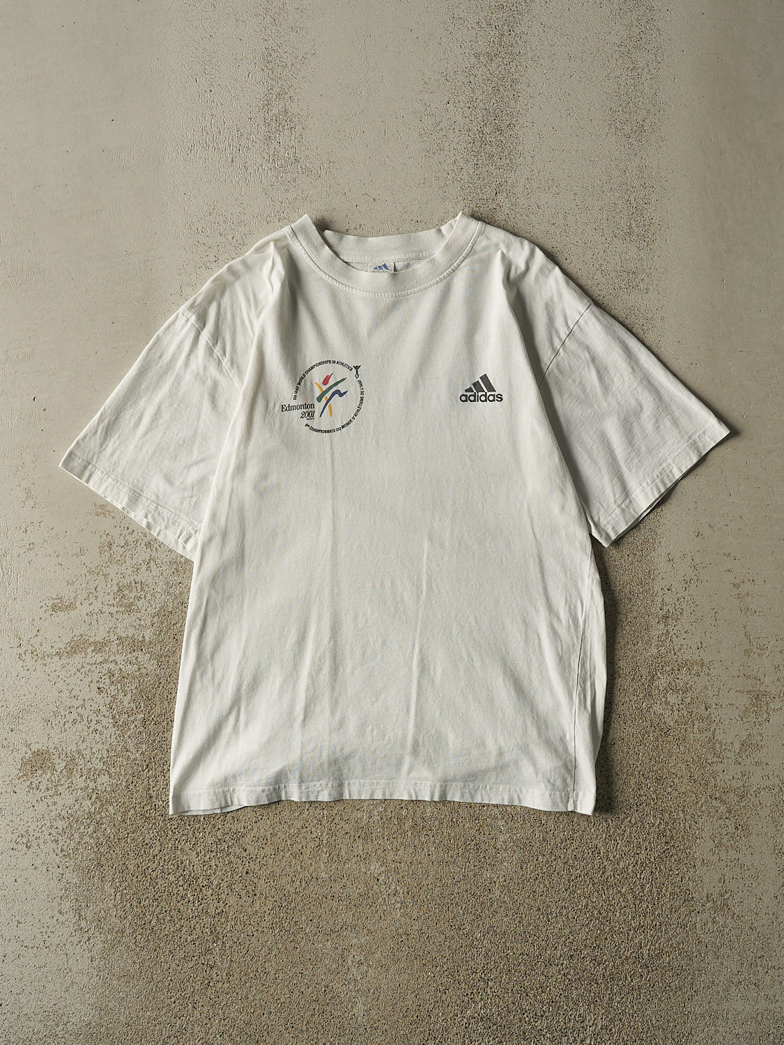 Vintage 01' White IAAF World Championships Adidas Tee (M/L)