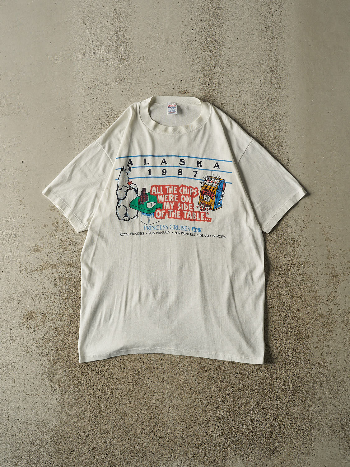 Vintage 87' White Princess Cruises Alaska Slogan Single Stitch Tee (M/L)