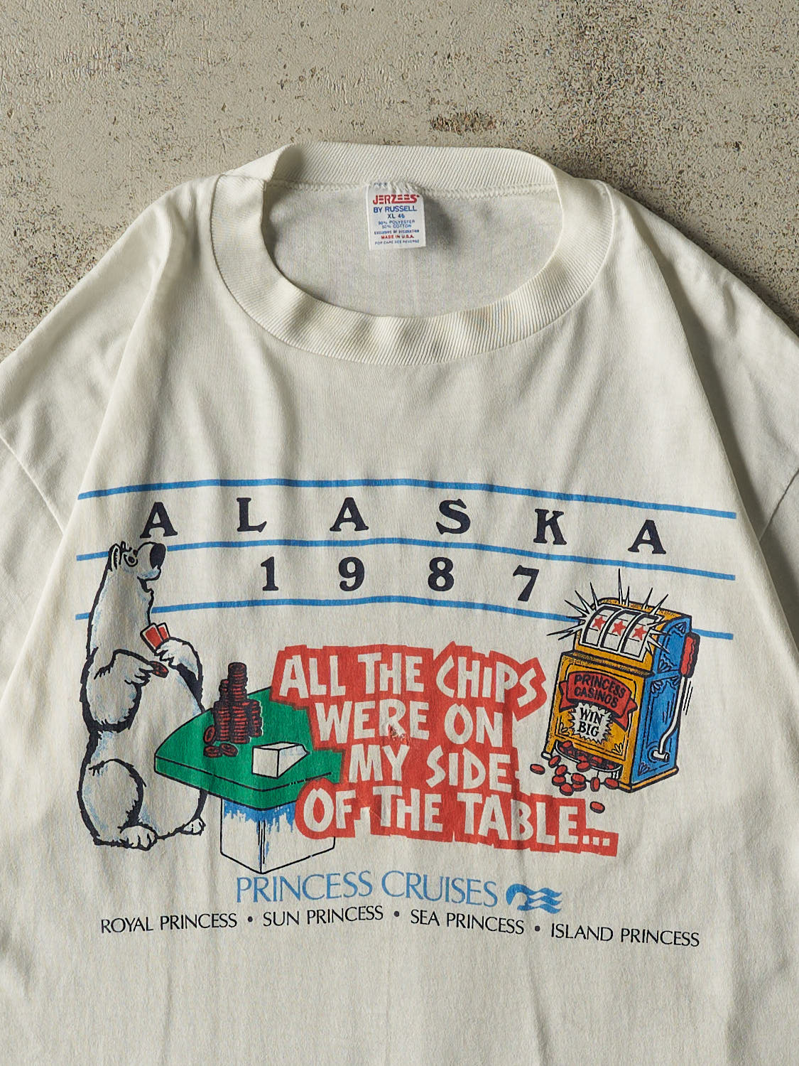 Vintage 87' White Princess Cruises Alaska Slogan Single Stitch Tee (M/L)