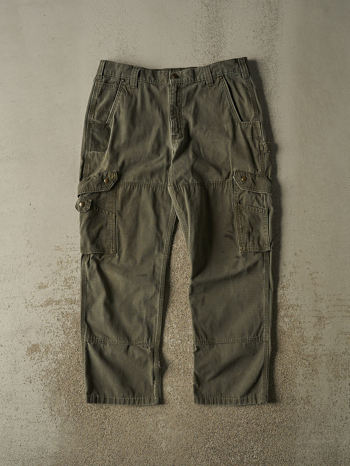 Vintage Y2K Green Carhartt Double Knee Cargo Carpenter Pants (36x29)