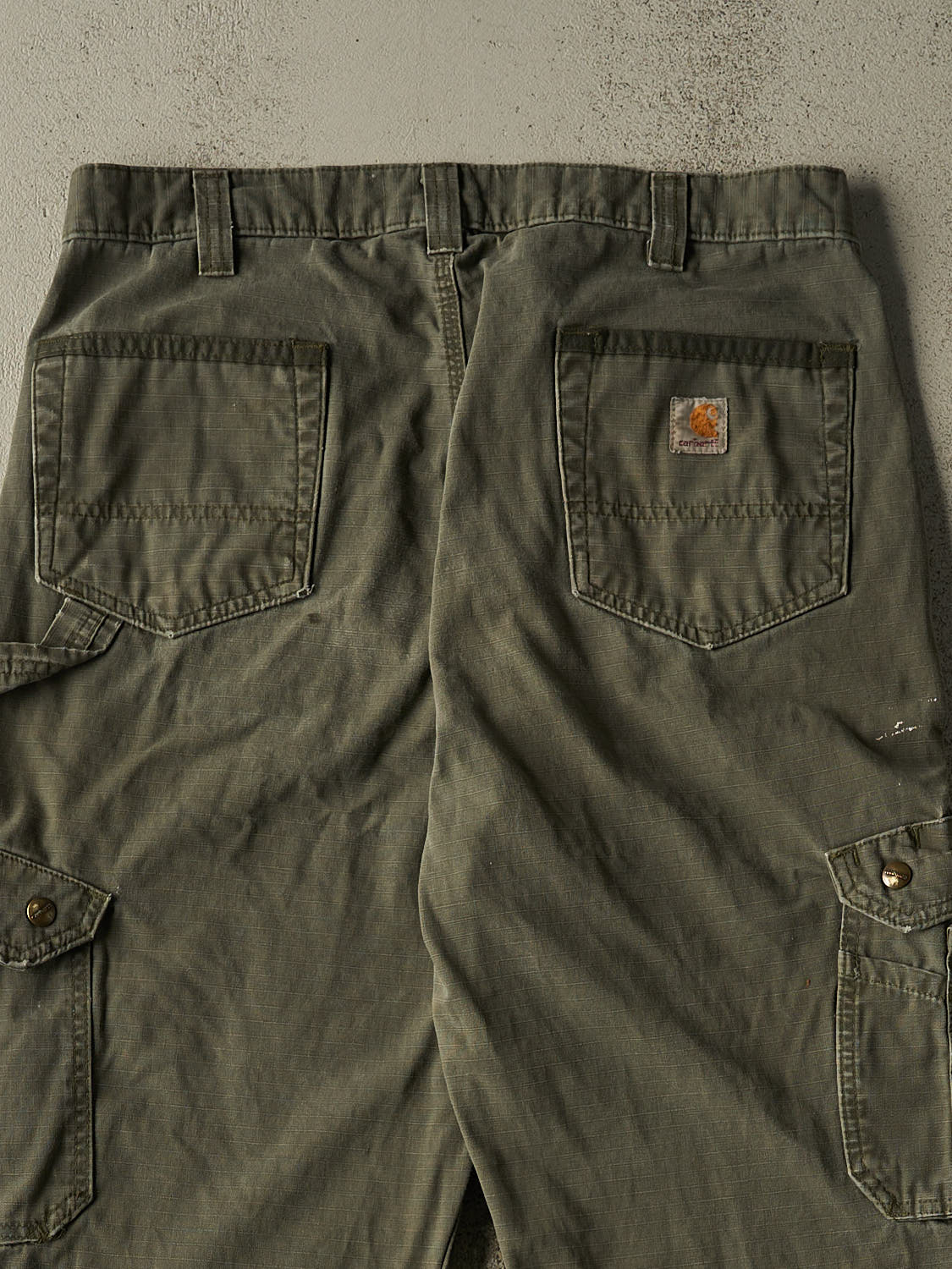 Vintage Y2K Green Carhartt Double Knee Cargo Carpenter Pants (36x29)
