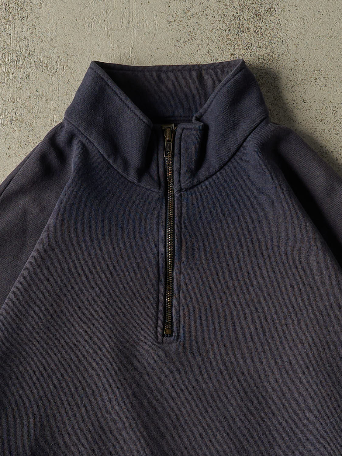 Vintage 90s Sun Faded Navy Quarter Zip Sweater (XXL)