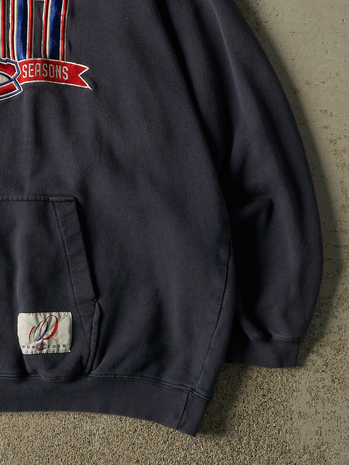 Vintage Y2K Navy Blue Montreal Canadiens 100th Season Embroidered Hoodie (XL)