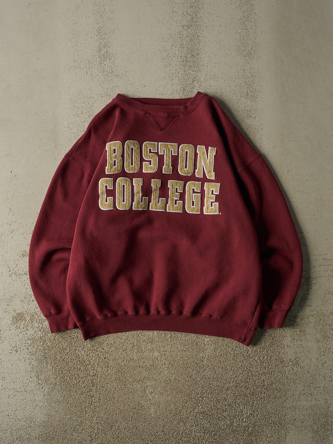 Vintage 90s Burgundy Boston College Embroidered Crewneck (XL)