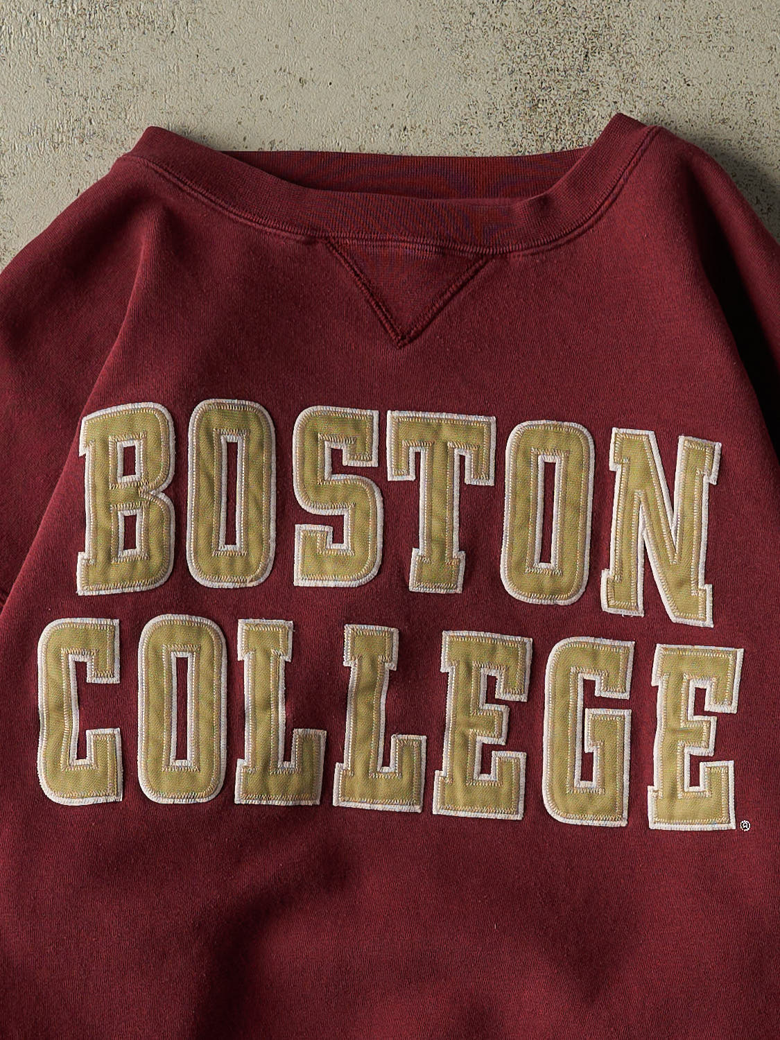 Vintage 90s Burgundy Boston College Embroidered Crewneck (XL)