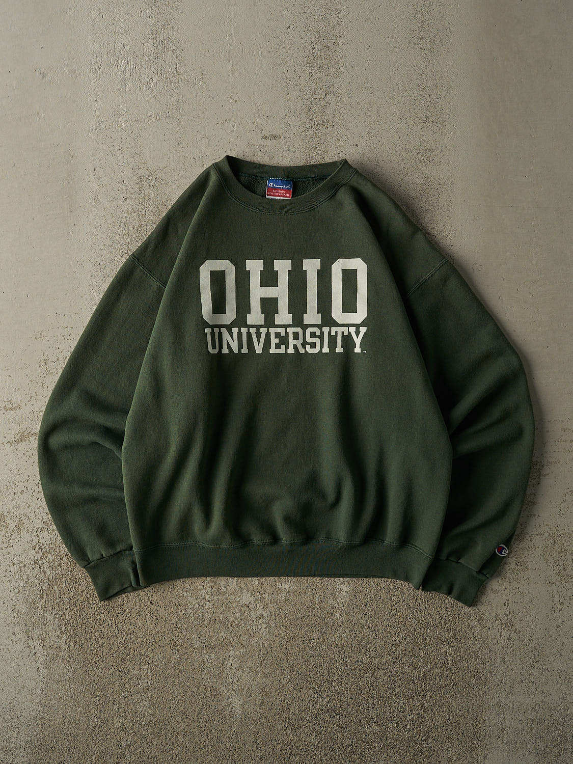 Vintage 90s Sun Faded Green Champion Ohio University Crewneck (M/L)