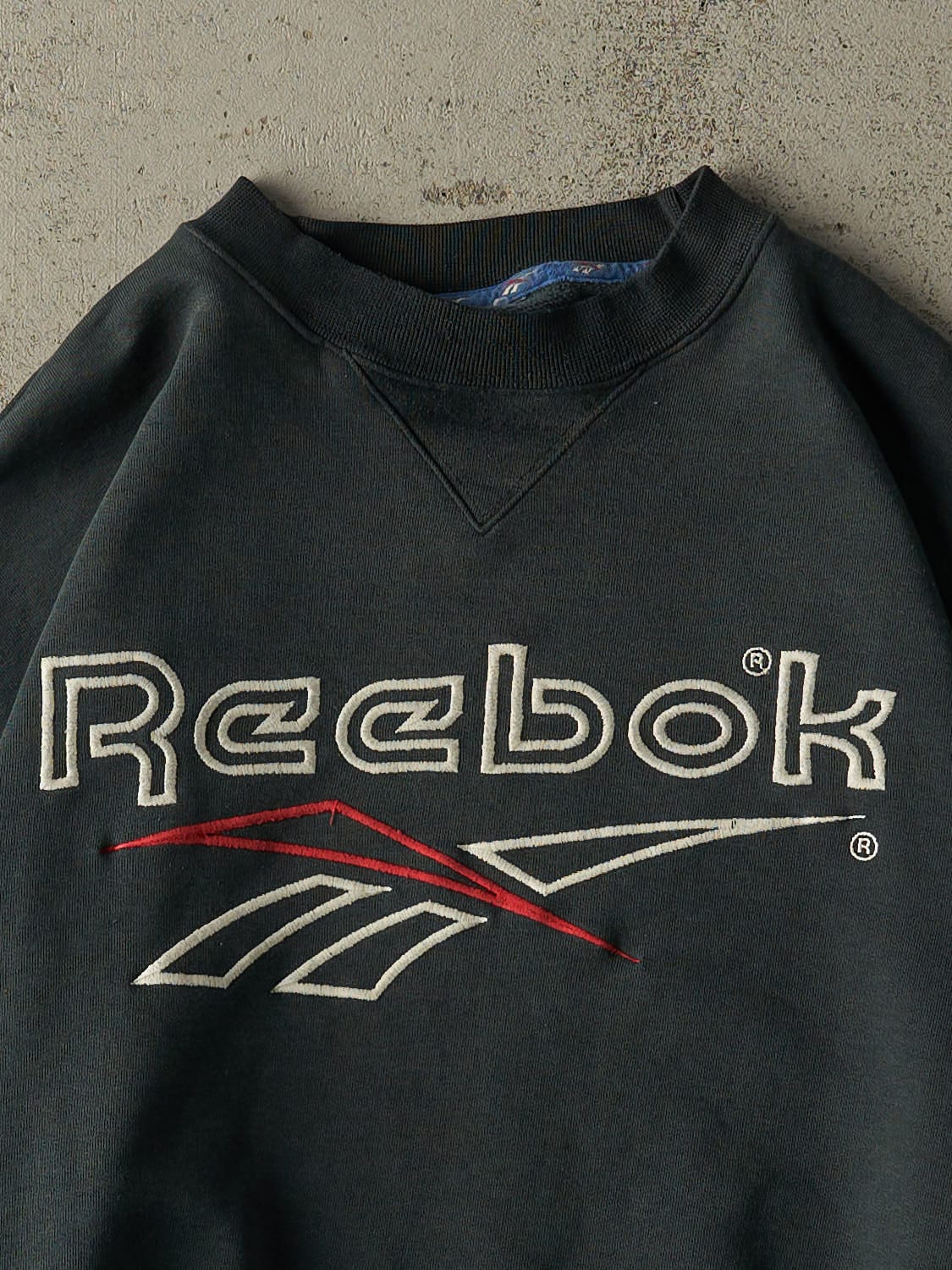 Vintage 90s Washed Green Reebok Logo Crewneck (M)