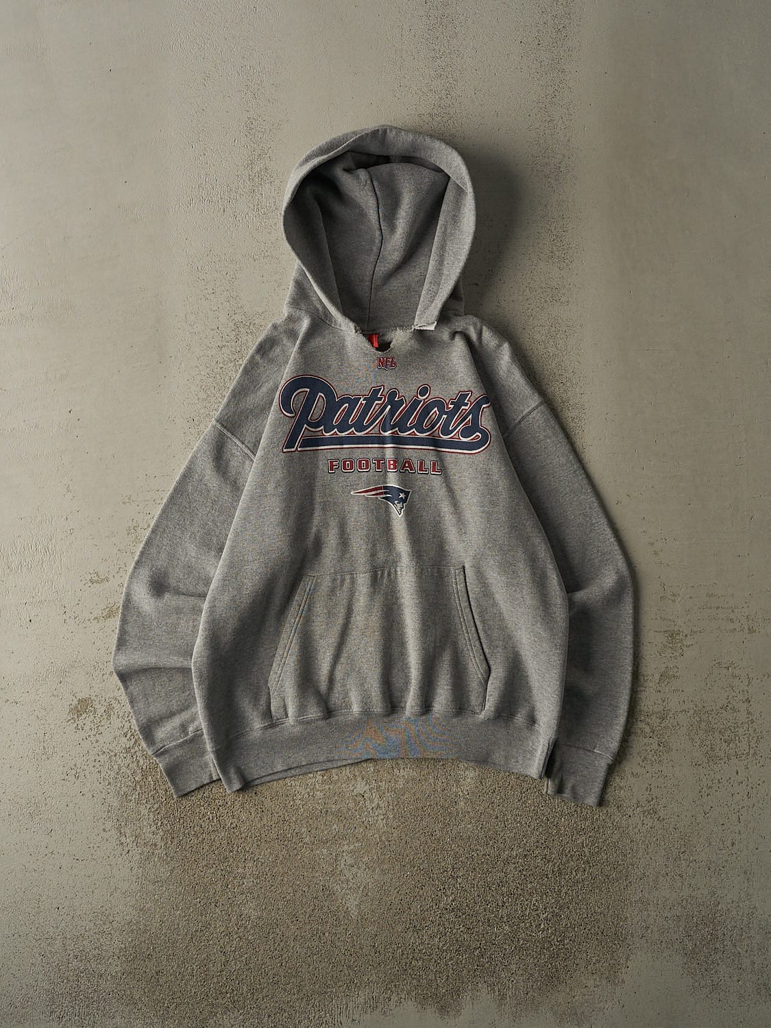 Vintage 90s Grey New England Patriots Hoodie (M/L)