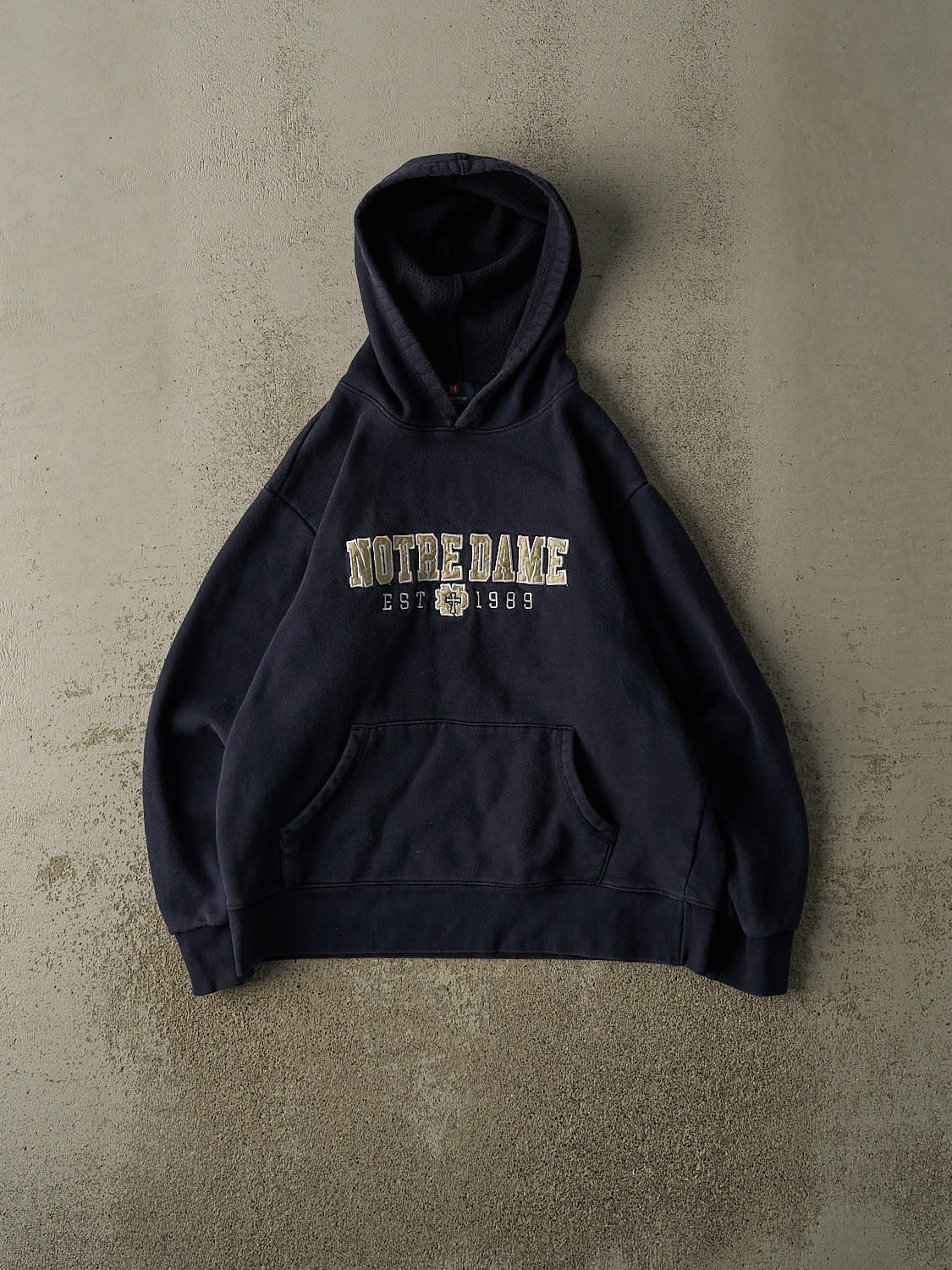 Vintage Y2K Navy Blue University of Notre Dame Embroidered Hoodie (S)