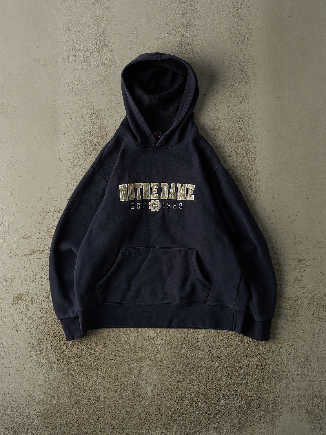 Vintage Y2K Navy Blue University of Notre Dame Embroidered Hoodie (S)