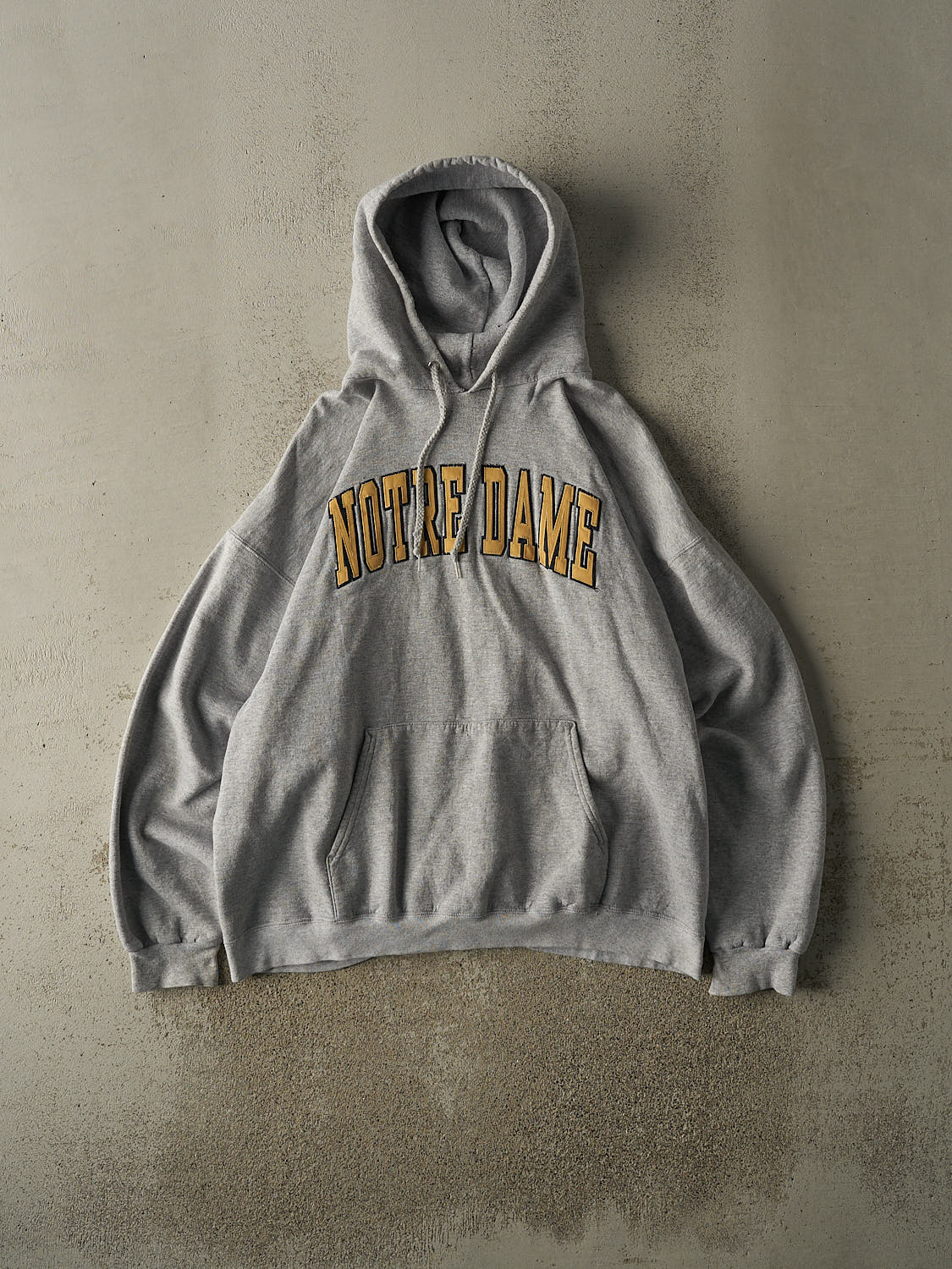 Vintage 90s Grey University of Notre Dame Embroidered Hoodie (L/XL)