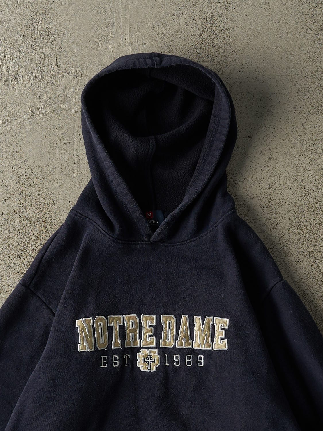 Vintage Y2K Navy Blue University of Notre Dame Embroidered Hoodie (S)