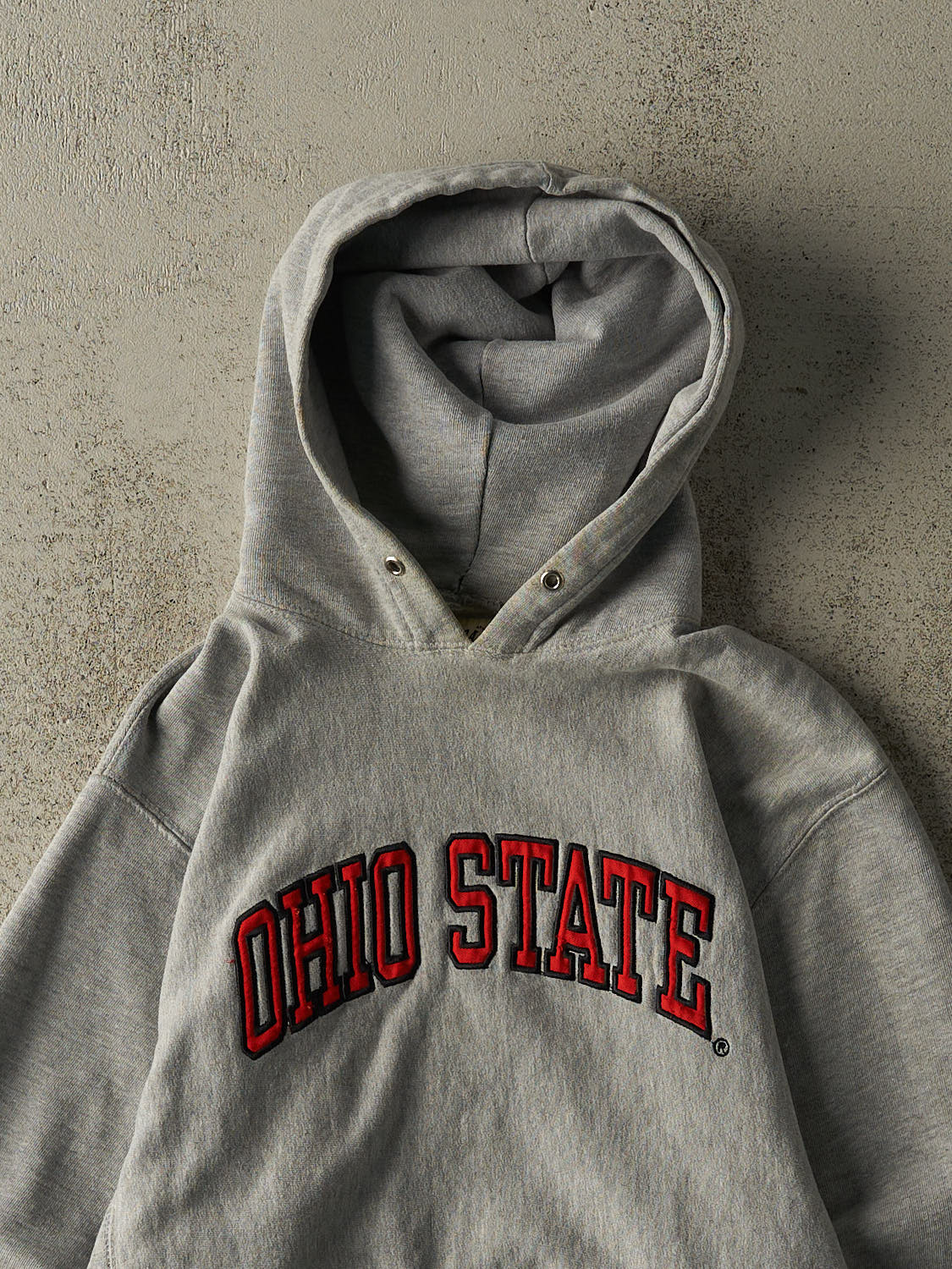 Vintage Y2K Grey Ohio State University Embroidered Hoodie (XS)