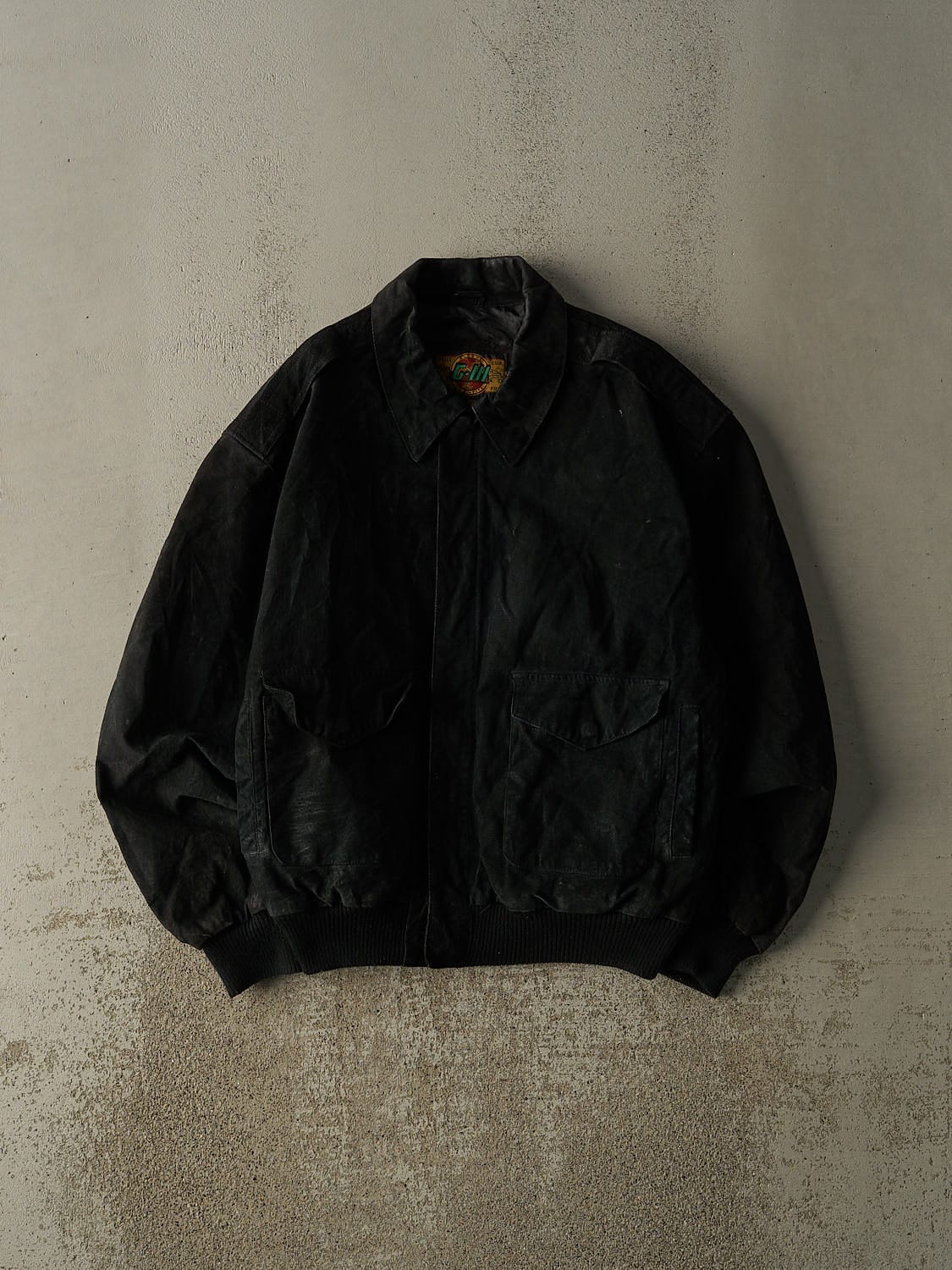 Vintage 80s Black G-III Suede Aviator Jacket (M)