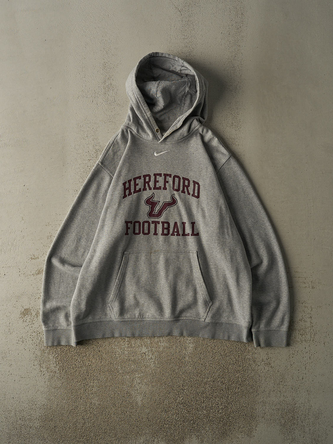 Vintage Y2K Grey Nike Middle Swoosh Hereford Football Hoodie (XL)
