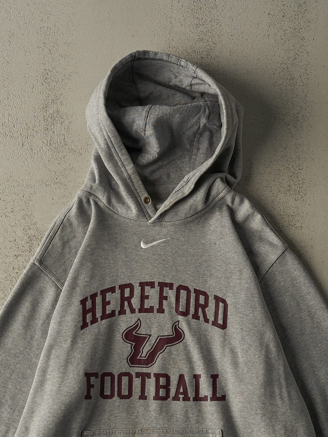Vintage Y2K Grey Nike Middle Swoosh Hereford Football Hoodie (XL)