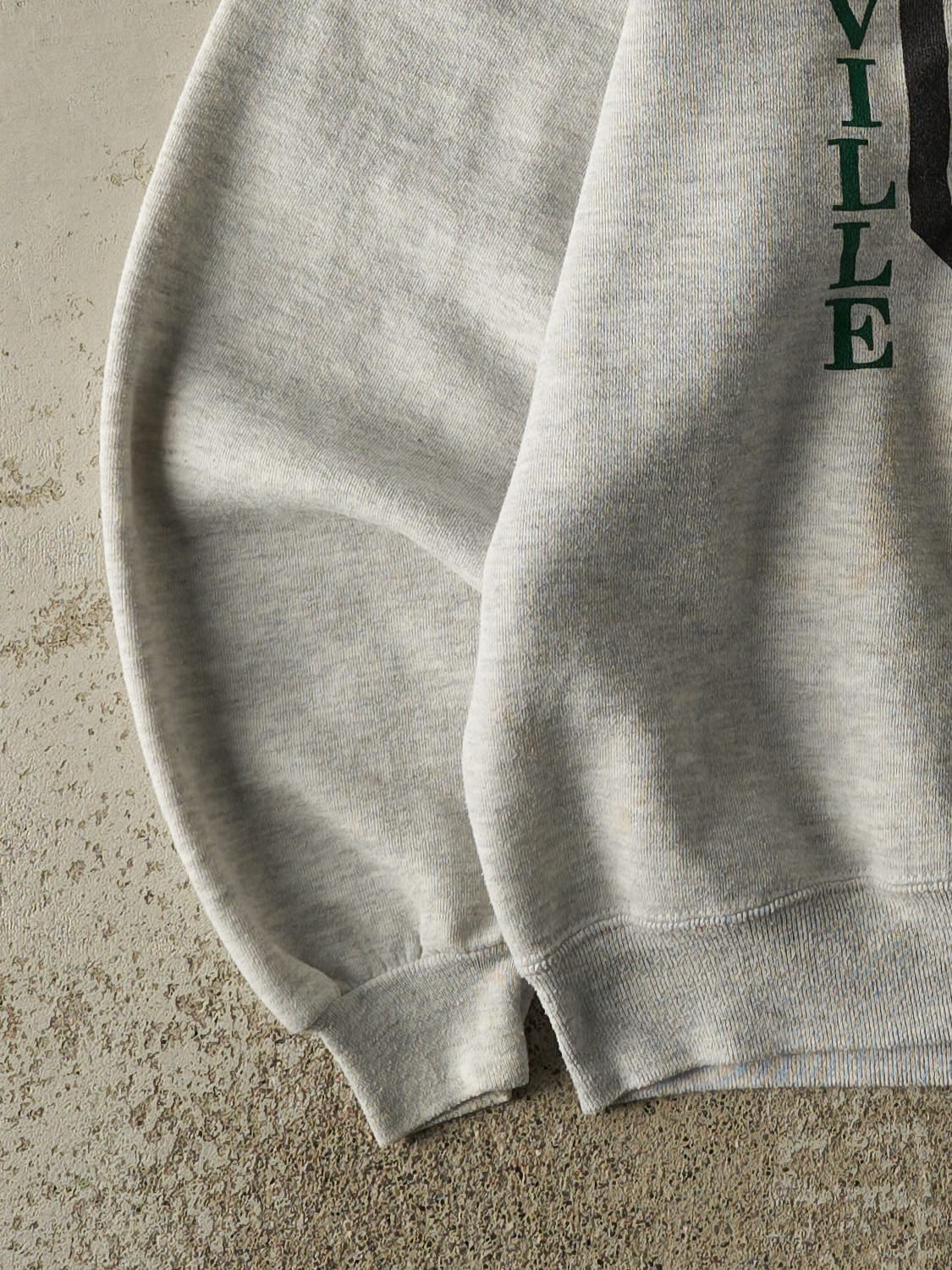 Vintage 90s Heather Grey Russell Athletic Cedarville Trojans Crewneck (L)