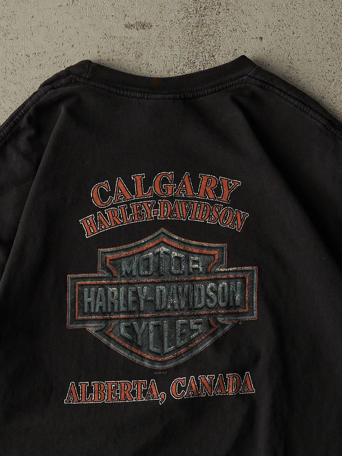 Vintage 08' Black Harley Davidson Calgary Alberta Tee (XL)