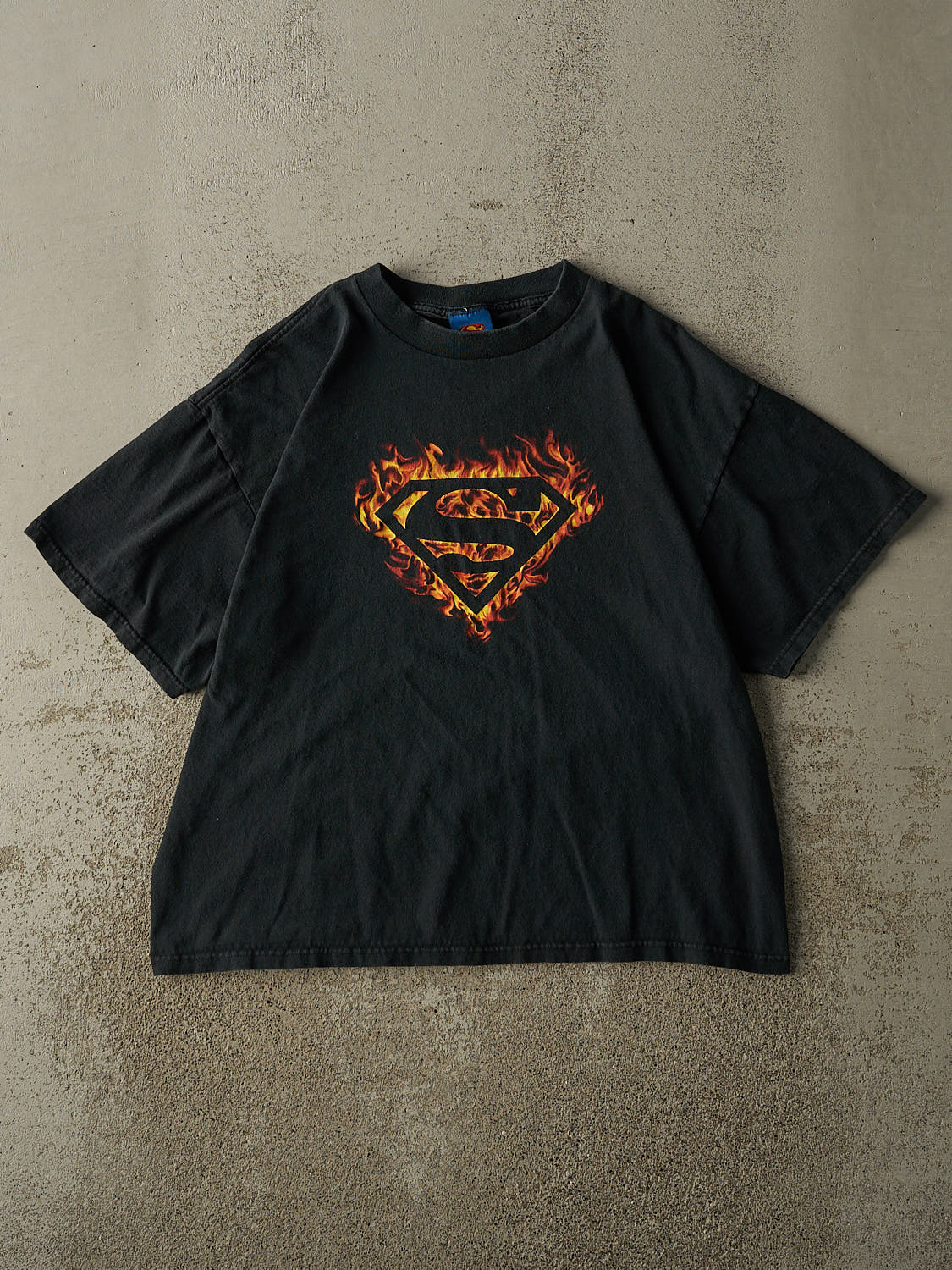 Vintage 90s Faded Black Superman Tee (M/L)