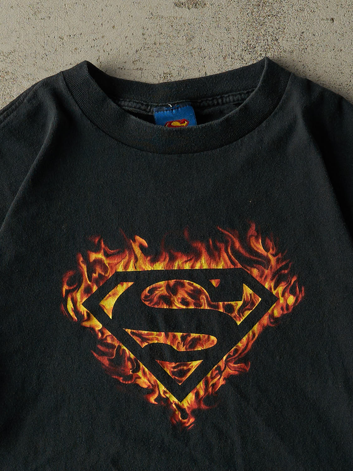 Vintage 90s Faded Black Superman Tee (M/L)