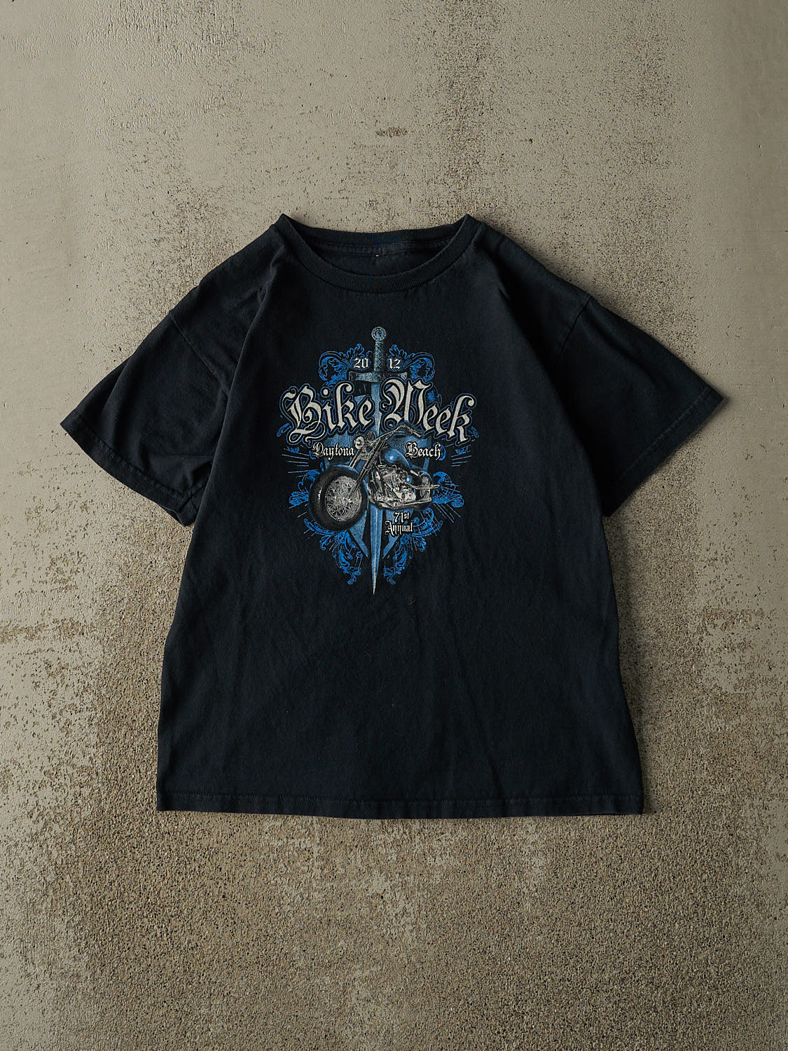 Vintage 12' Faded Black Daytona Beach Bike Week Tee (XS)