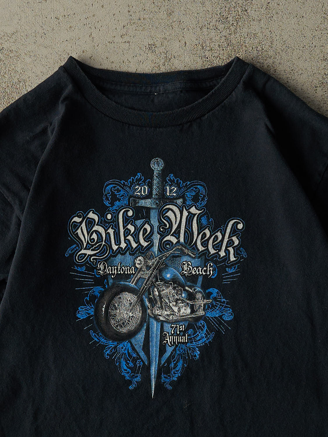 Vintage 12' Faded Black Daytona Beach Bike Week Tee (XS)