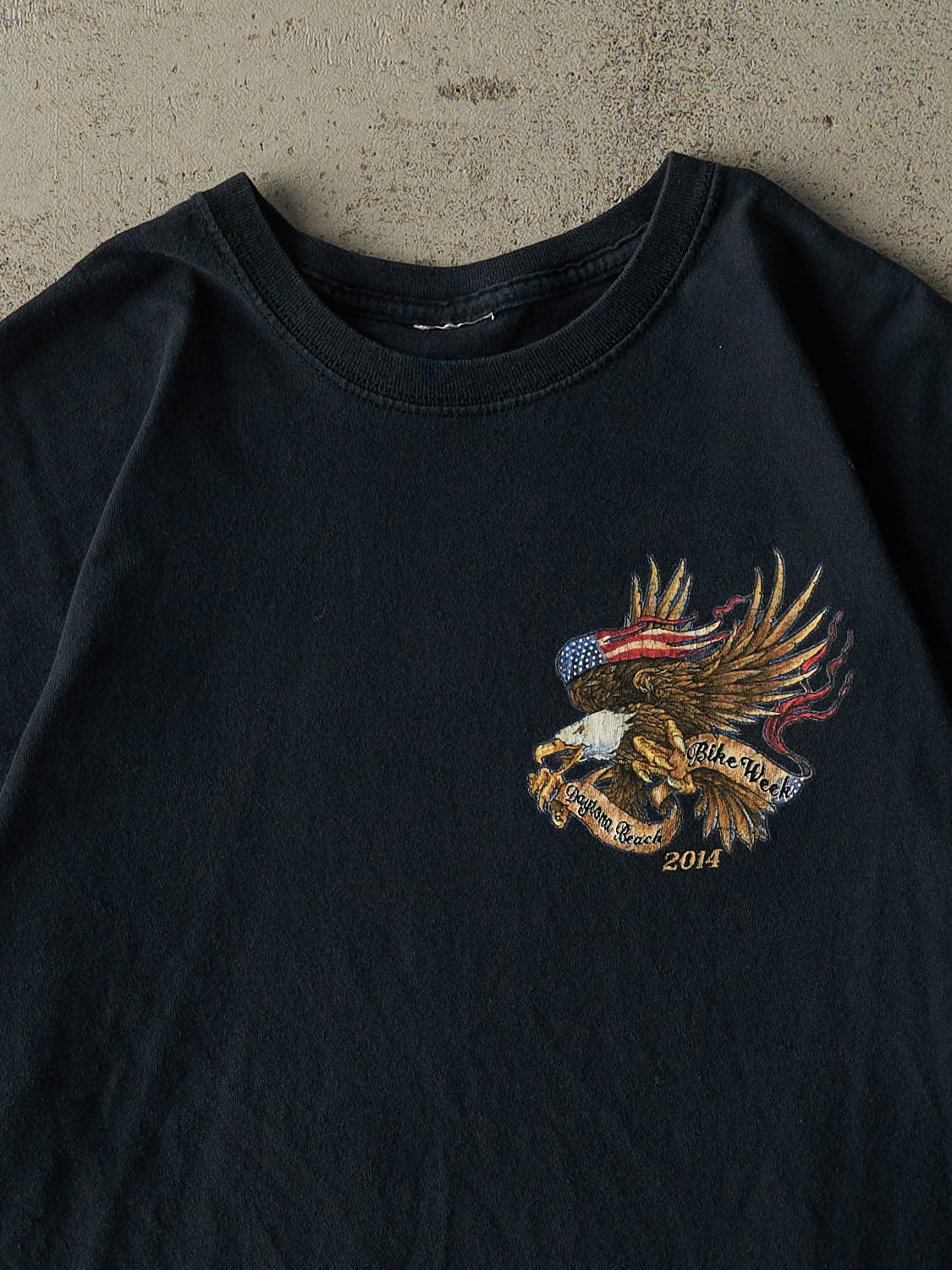 Vintage 14' Faded Black Daytona Beach Bike Week Tee (L)