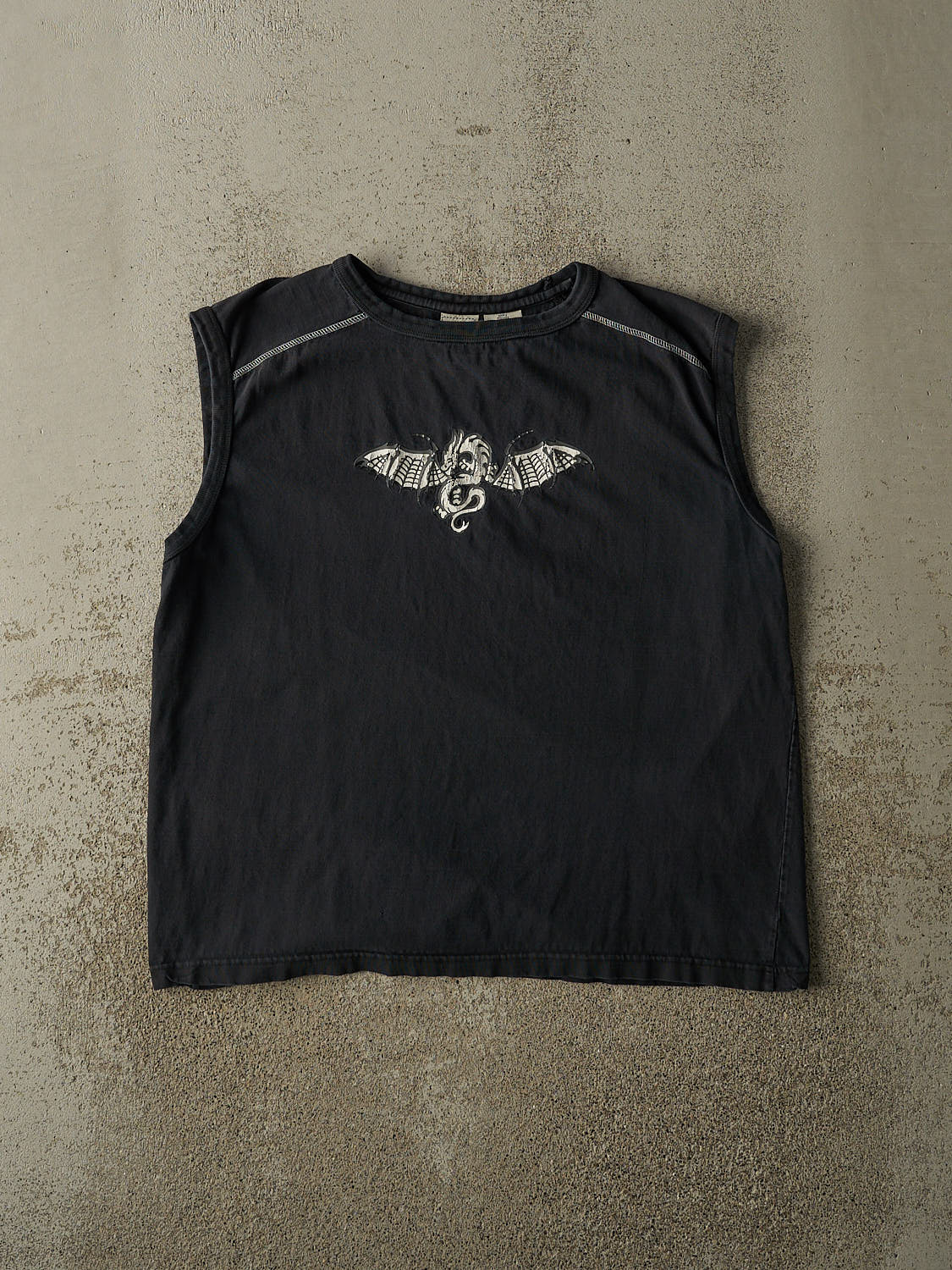 Vintage Y2K Faded Black Dragon Sleeveless Tee (M/L)