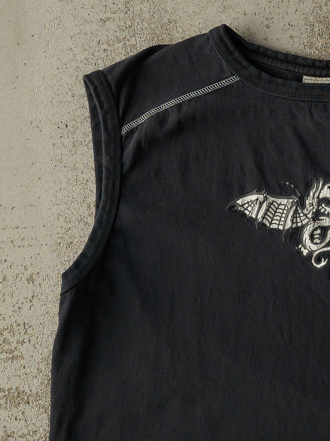 Vintage Y2K Faded Black Dragon Sleeveless Tee (M/L)