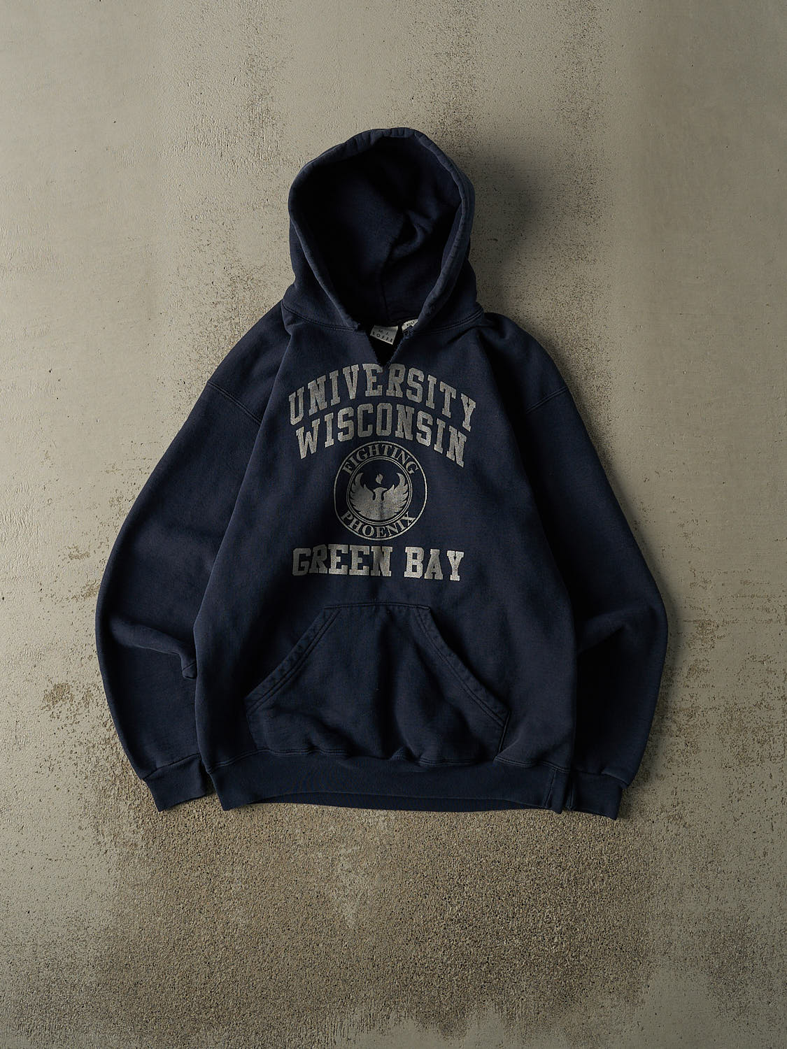 Vintage Y2K Navy Blue University of Wisconsin Green Bay Hoodie (S/M)