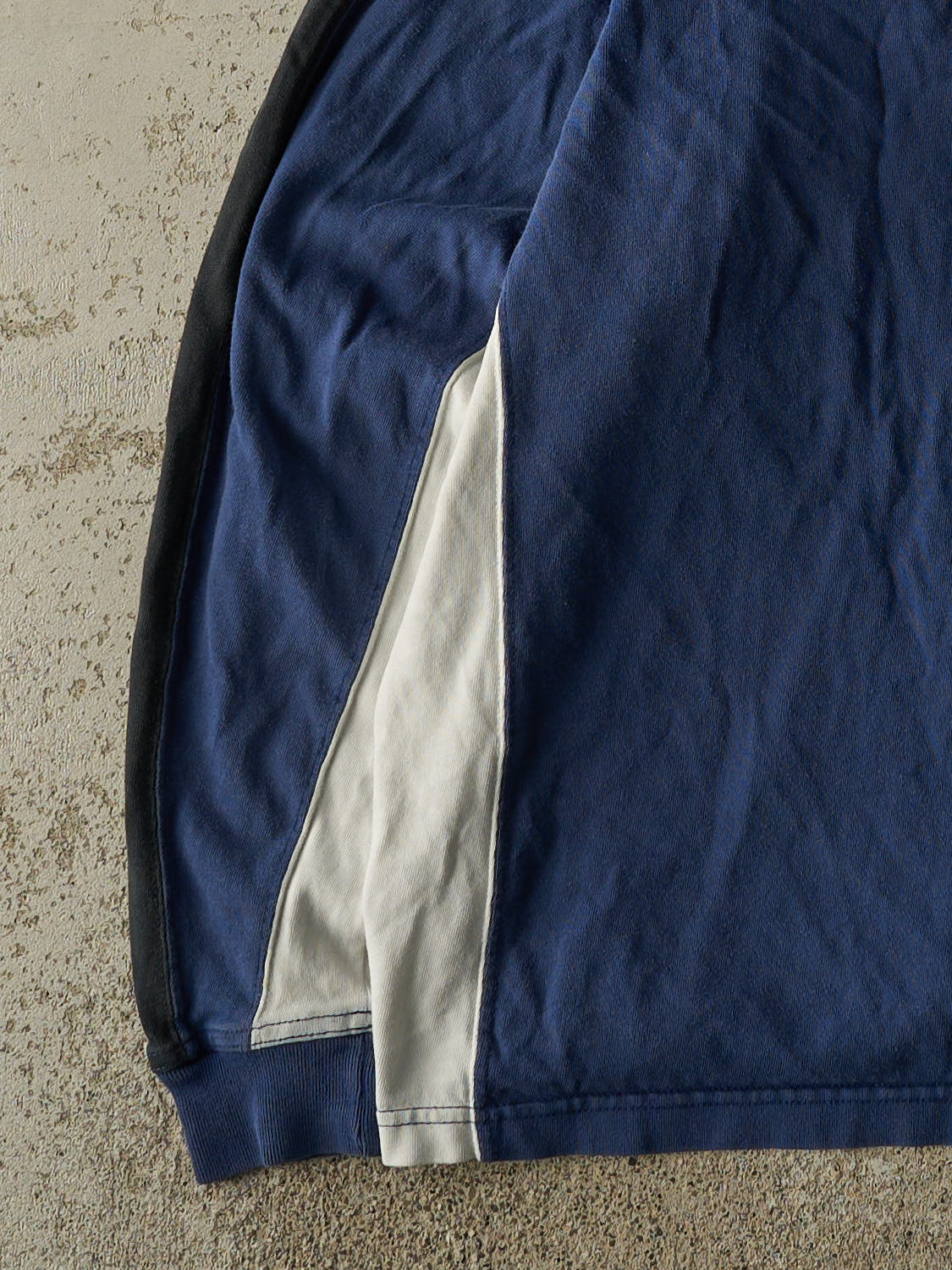 Vintage 90s Navy Blue & White Brooks Quarter Zip Long Sleeve (M/L)