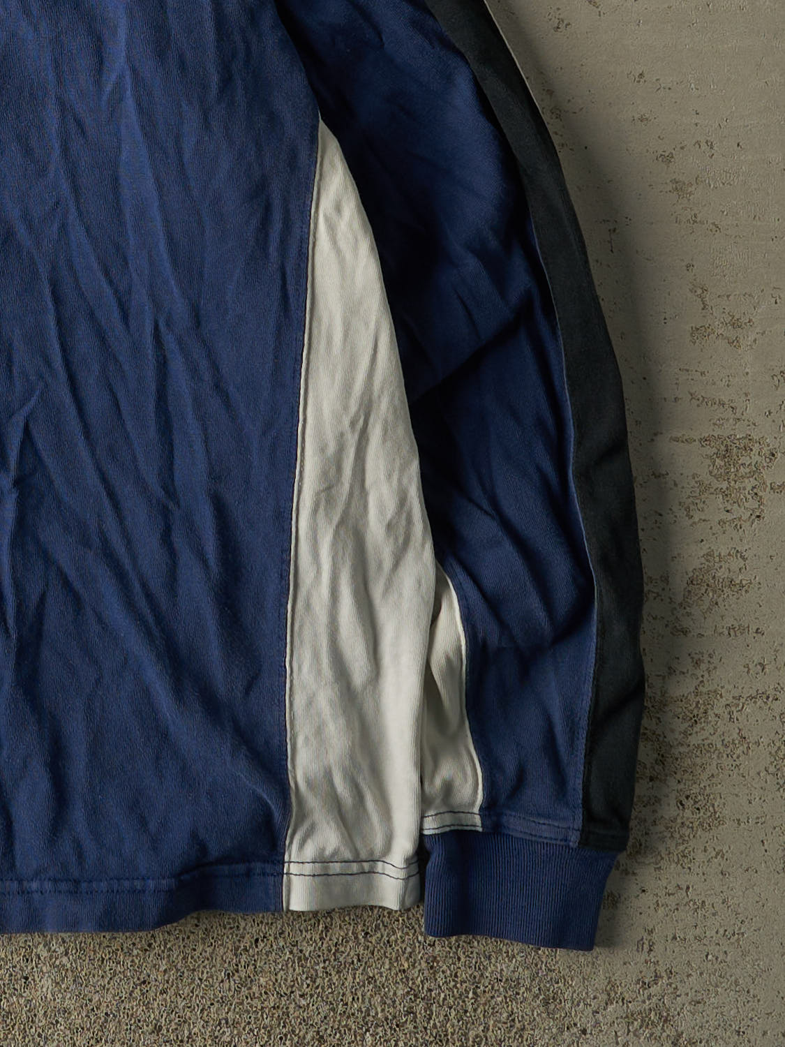 Vintage 90s Navy Blue & White Brooks Quarter Zip Long Sleeve (M/L)
