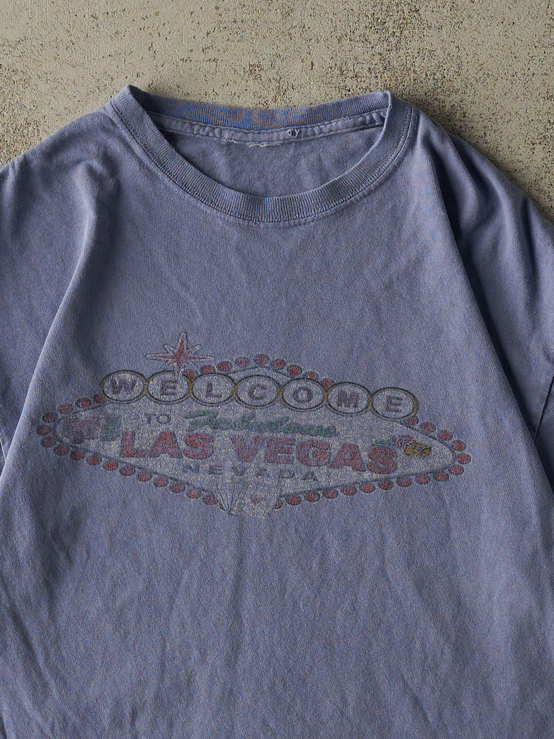 Vintage Y2K Blue Las Vegas Tee (S/M)