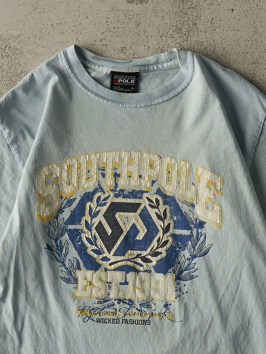 Vintage Y2K Baby Blue South Pole Tee (S/M)