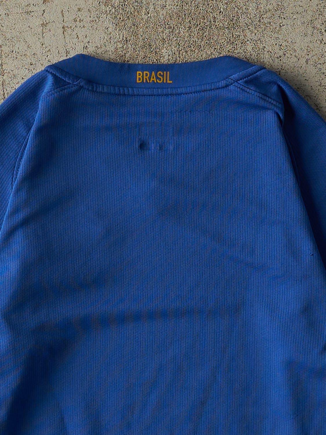Vintage Y2K Blue Nike Brasil Soccer Jersey (XXS/XS)