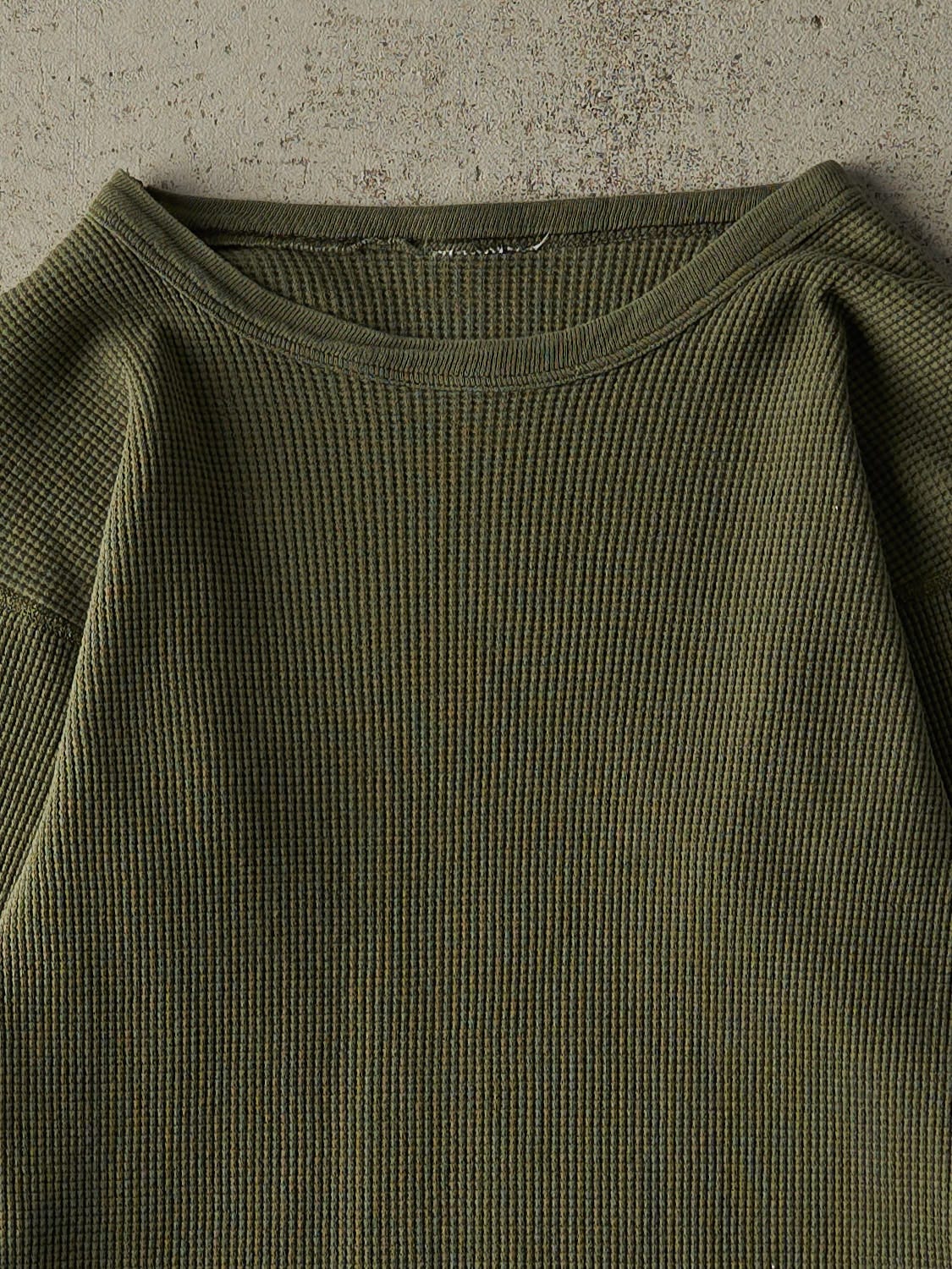 Vintage 90s Green Thermal Long Sleeve (XXS/XS)