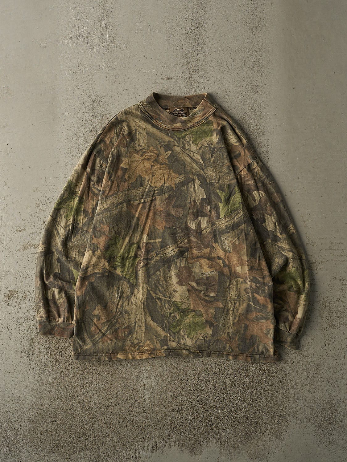 Vintage 90s Camo Advantage Camo Mock Neck Long Sleeve (L)