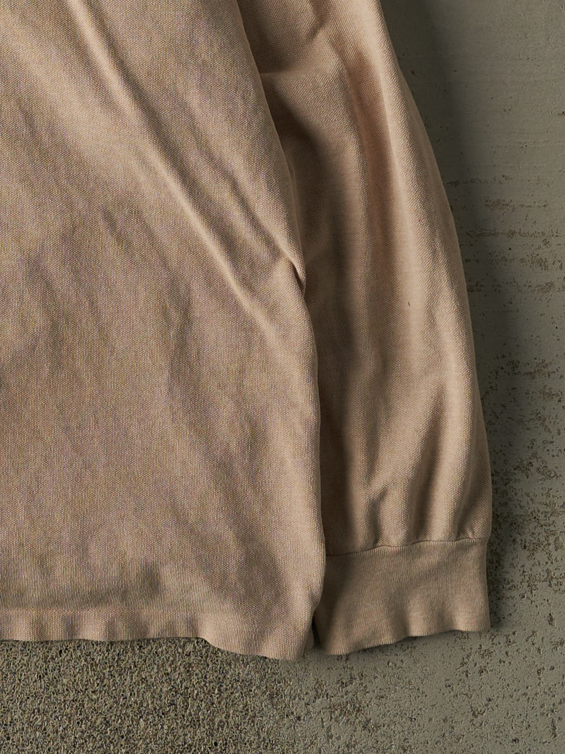 Vintage 90s Beige Polo Ralph Lauren Embroidered Quarter Button Long Sleeve (XL)
