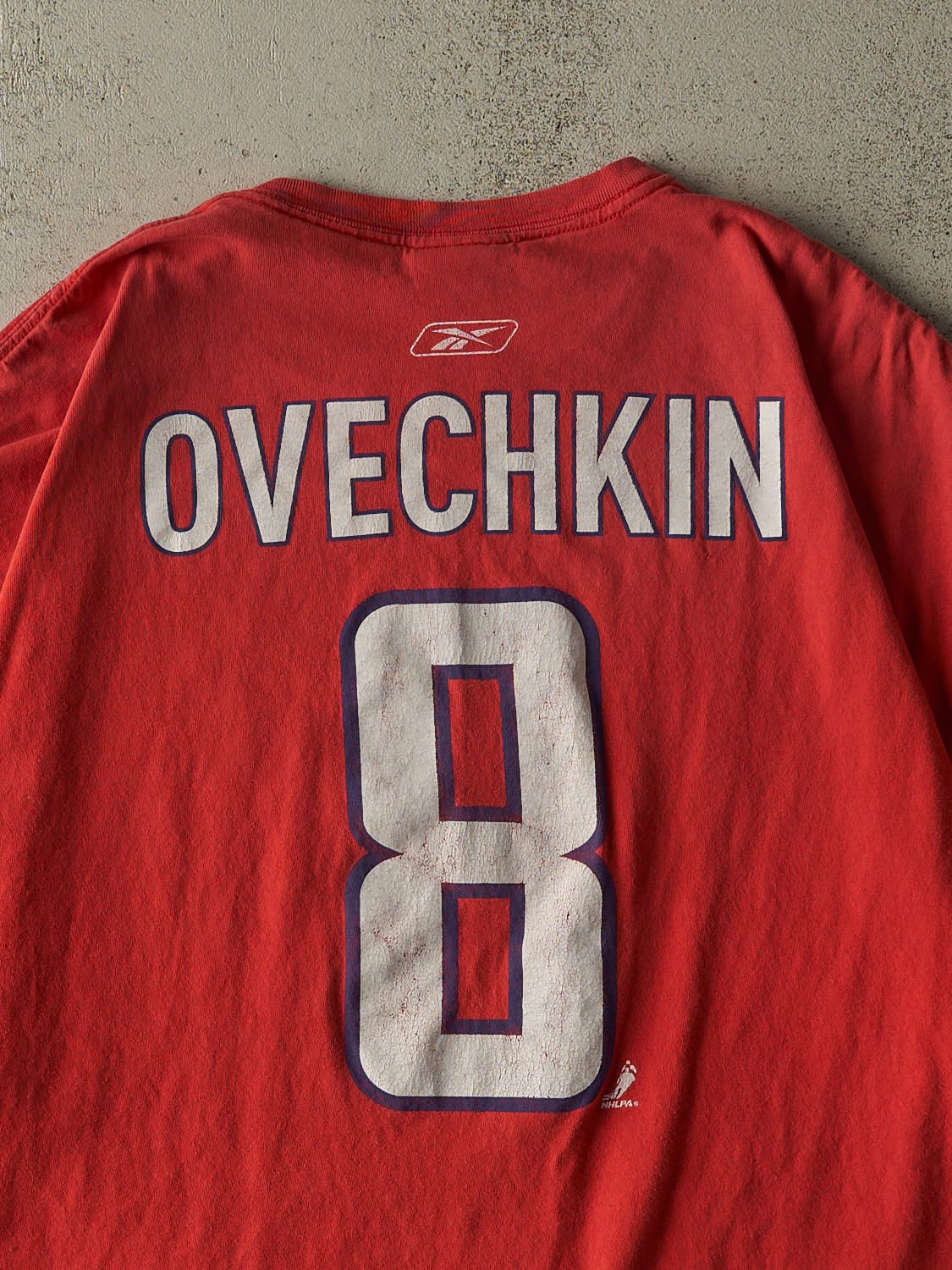 Vintage Y2K Sun Faded Red Washington Capitals #8 Alexander Ovechkin Player Tee (XL/XXL)