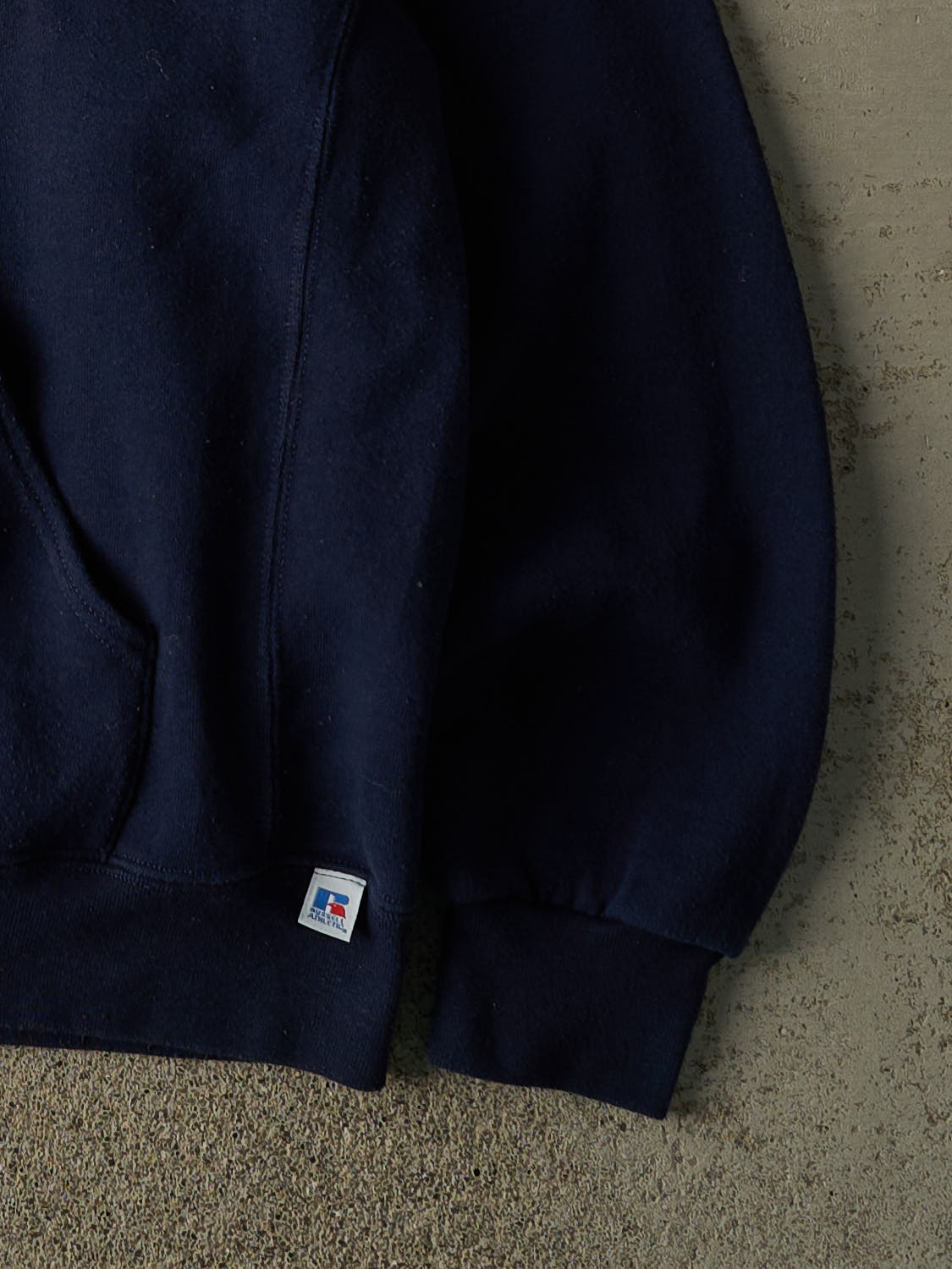 Vintage Y2K Navy Blue Russell Athletic Syracuse University Embroidered Hoodie (L/XL)