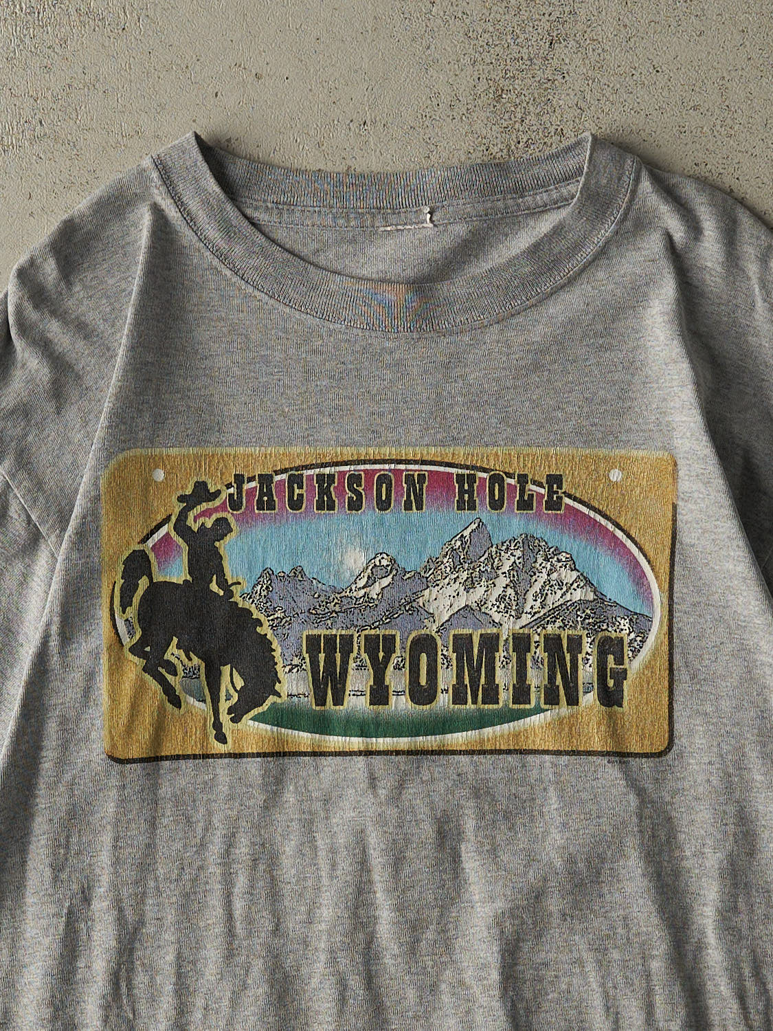 Vintage 90s Grey Jackson Hole Wyoming Tee (S/M)