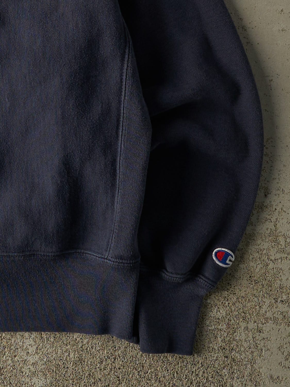 Vintage 90s Faded Navy Champion Reverse Weave University of Virginia Crewneck (XS/S)
