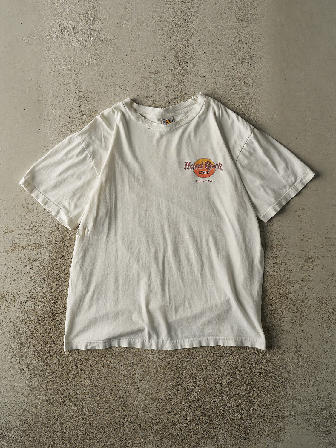 Vintage 90s White Hard Rock Cafe Hong Kong Tee (L)