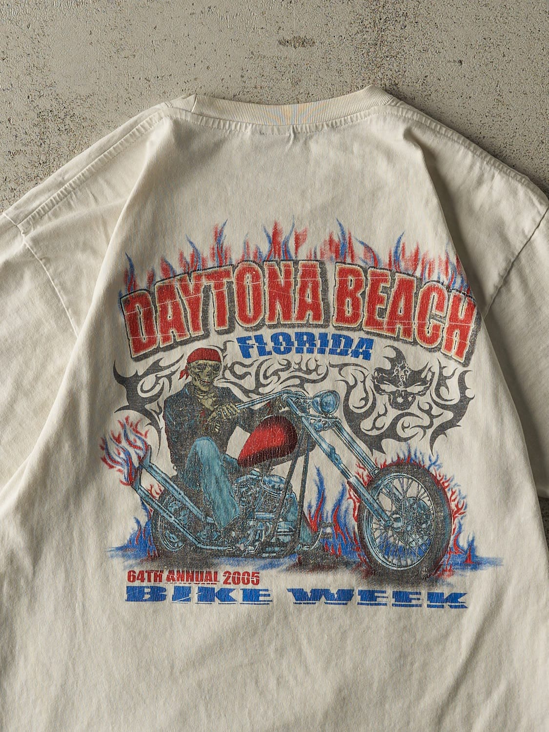 Vintage 05' White Daytona Beach Bike Week Tee (M)