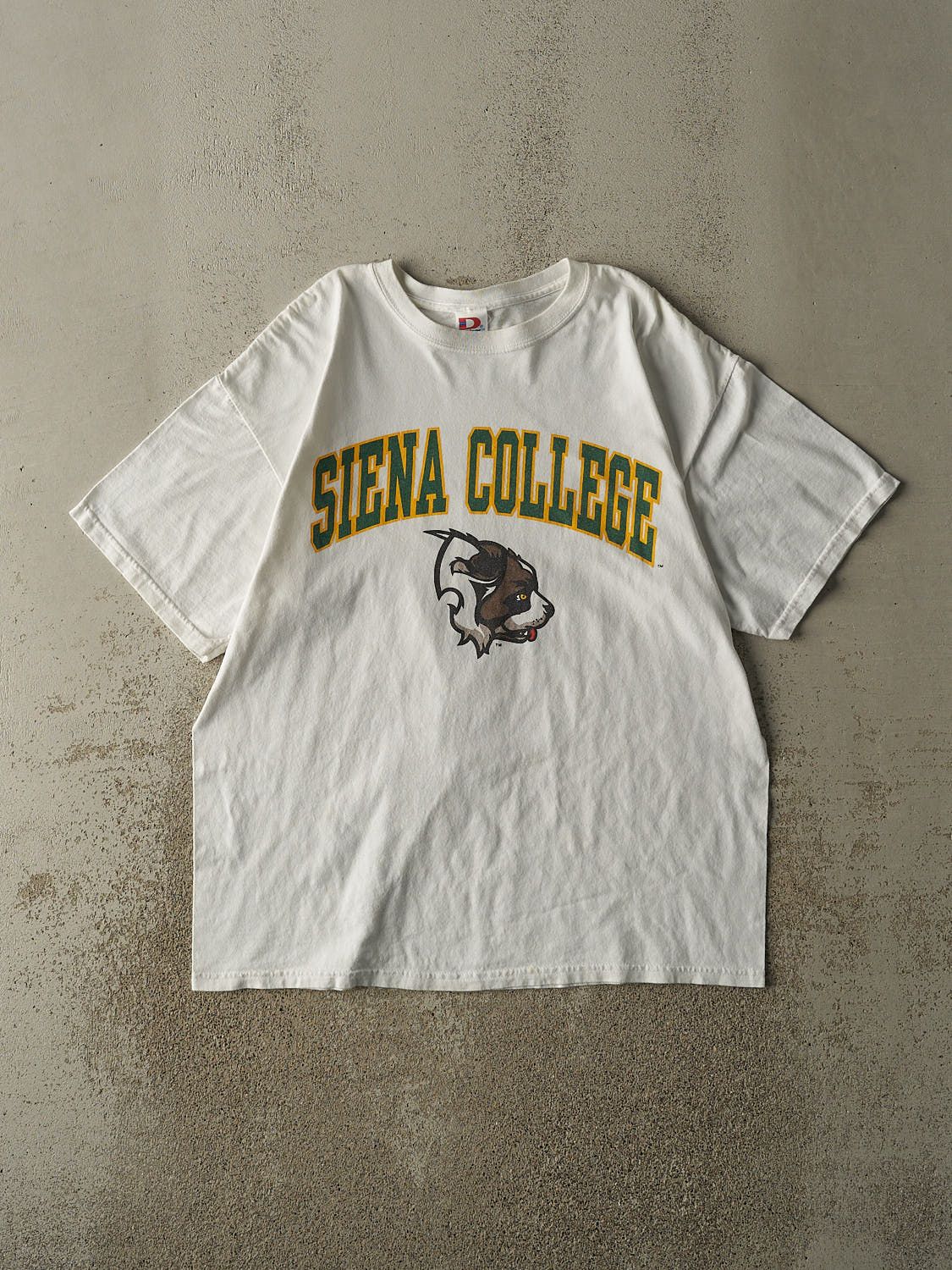 Vintage Y2K White Siena College Tee (L/XL)